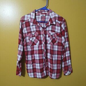Croft & Barrow Long Sleeve Button Down Plaid Shirt PL